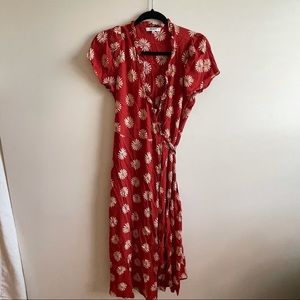 Madewell Red floral wrap dress maxi